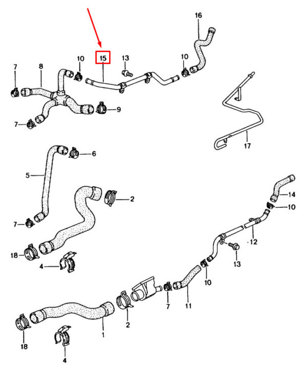 Porsche Boxster 986 Coolant Pipe 99610665703 NEW GENUINE - Image 2