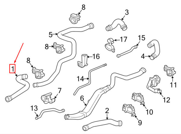 Porsche 911 996 Coolant Hose 99610674076 NEW GENUINE