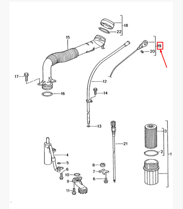 Porsche Carrera 911 996 oil tracking rod 99610701454 NEW ORIGINAL