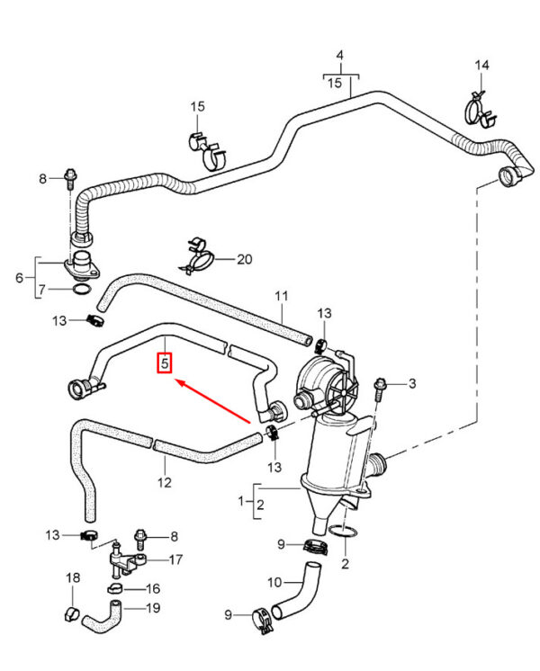 Porsche 911 996 Oil Separator Vent Line 99610714530 NEW REAL