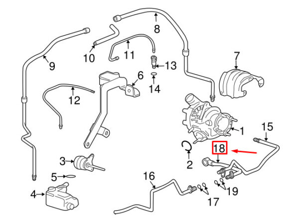 Porsche 911 996 turbocharger oil return line 99610721676 NEW ORIGINAL - Image 2
