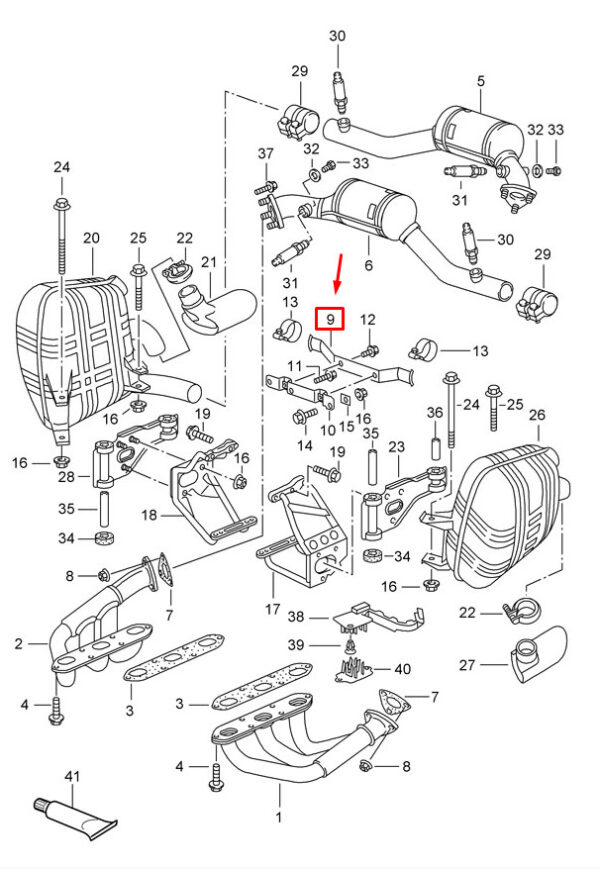 Porsche 911 996 Exhaust Catalyst Mount 99611312352 NEW GENUINE