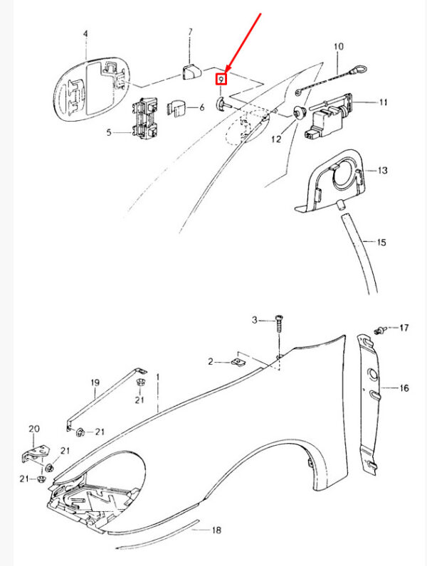 Porsche Boxster 986 Fuel Flaps Bumper Stop Buffer 99620151300 NEW - Image 6