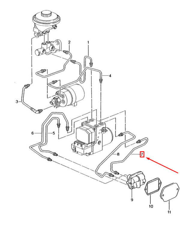 Porsche 911 996 Front Brake Pressure Line 99635531643 NEW GENUINE