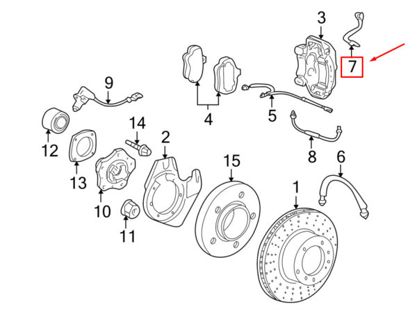 Porsche Cayman 987 Brake Hydraulic Line Front Left 99635558107 NEW GENUINE