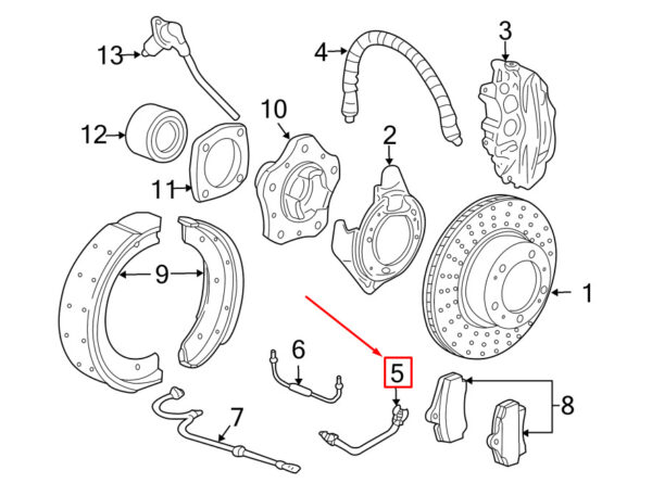 Porsche 911 996 hydraulic line for front right brake 99635558407 NEW
