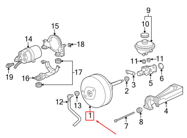 Porsche 911 996 Brake Amplifier 99635592390 NEW GENUINE