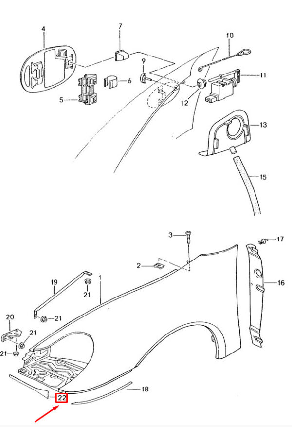 Porsche 911 996 Front Wing Protector Film 99650461700 NEW GENUINE - Image 3