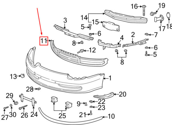 Porsche 911 996 Front Bumper Medium Inlet Grille 9965055610201C NEW