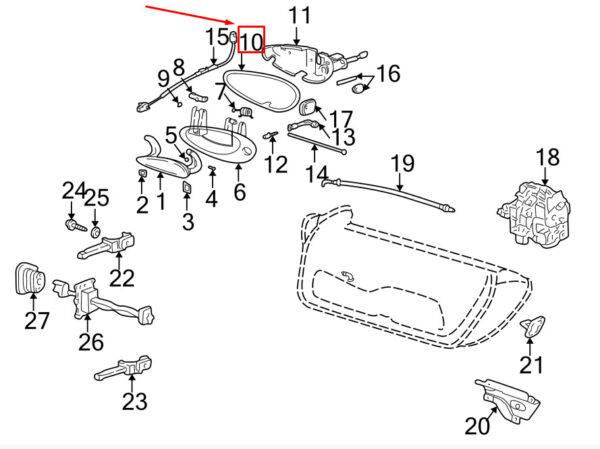 Porsche Boxster 986 Front Right Door Handle Seal 99653763800 NEW GENUINE