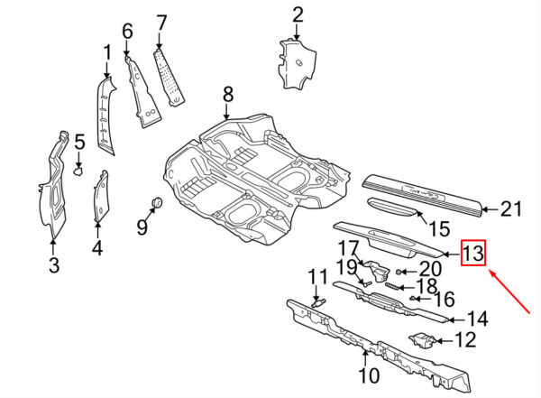 Porsche 986 Trim Tablet with Door Threshold 99655112000A03 NEW REAL - Image 5