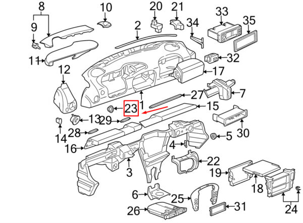 Porsche Boxster 986 Bezel of Ignition Switch Cover 99655223503A03 NEW