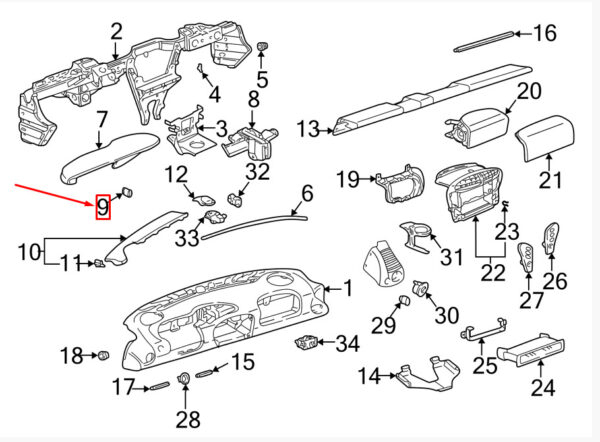 Porsche 911 996 Instrument Panel Microphone Cover RHD 99655262602A03 NEW - Image 5