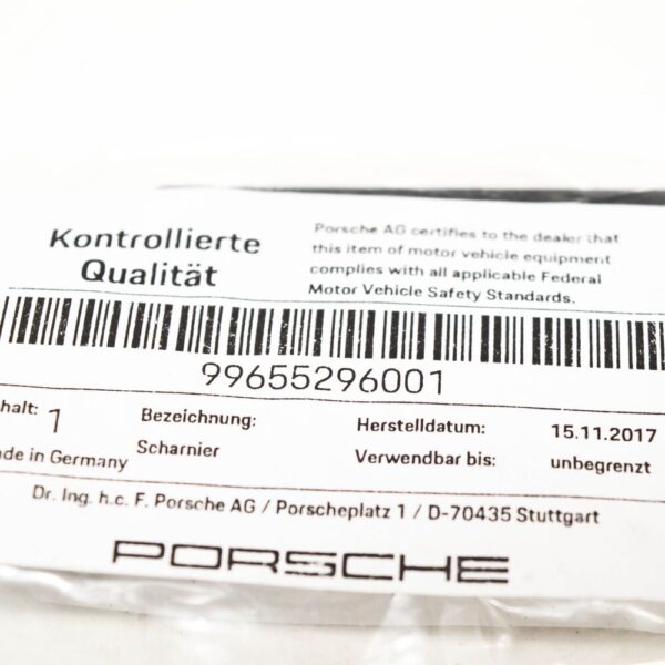 Porsche 986 Boxster 996 Carrera Center Hinge Repair Console Kit 99655296001 NEW - Image 2