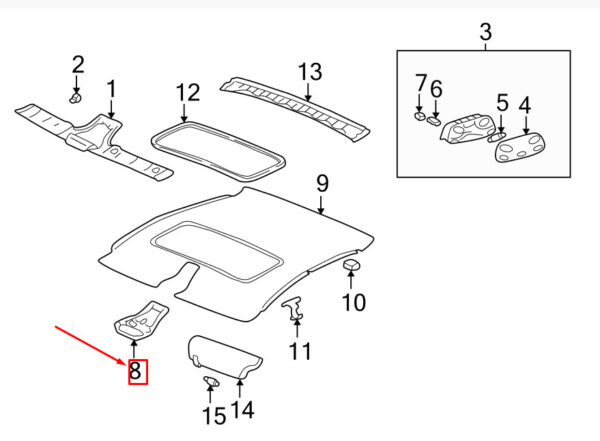 Porsche 911 996 Interior Ceiling Light Console 9965555710C53 NEW ORIGINAL - Image 3