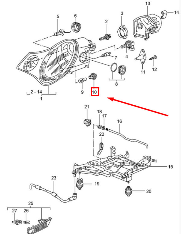 Porsche 911 996 Front Indicator Bracket 99663111800 NEW GENUINE - Image 3