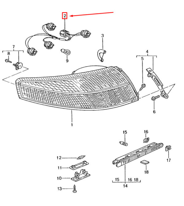 Porsche 911 996 Tail Light Harness 99663144701 NEW REAL - Image 5