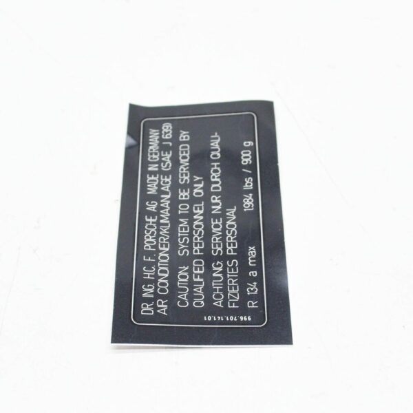 Porsche 911 996 Sticker for Air Conditioning, 99670114101, New Genuine - Image 3