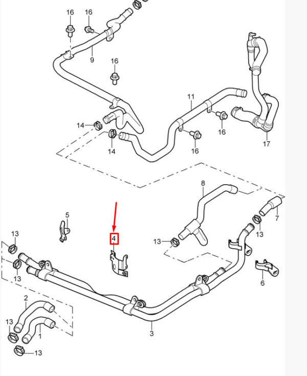 Porsche 911 996 Heating Line Holder 99710653300 NEW REAL