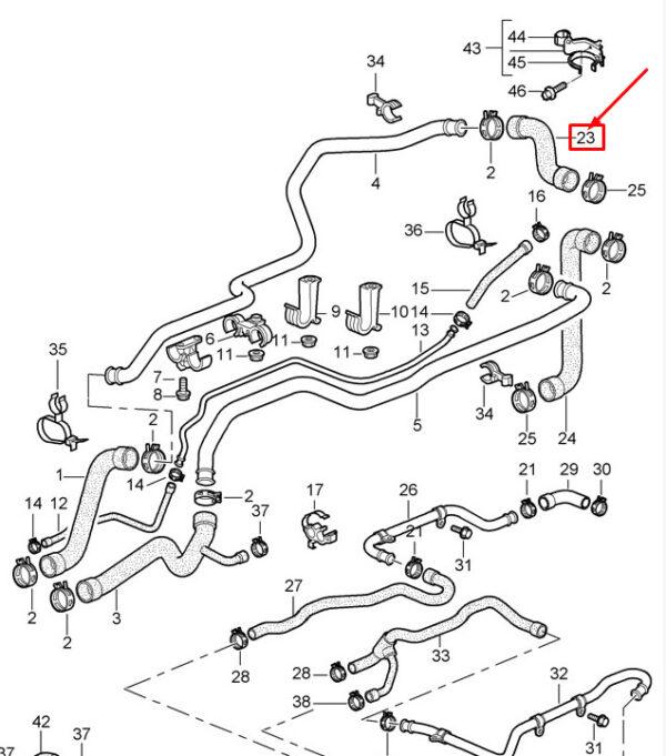 Porsche 911 997 Engine Coolant Hose 99710683103 NEW REAL