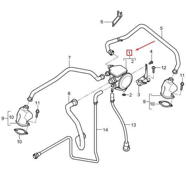 Porsche 911 997 Carrera Oil Separator 99710703800 NEW GENUINE