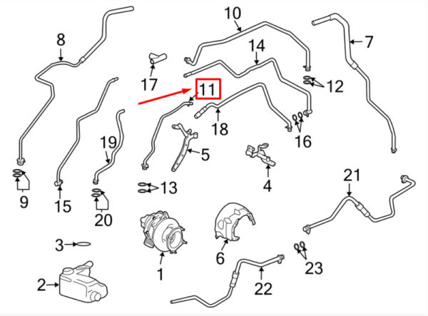 Porsche 911 997 Lower Turbo Oil Line 99710721979 NEW GENUINE - Image 6