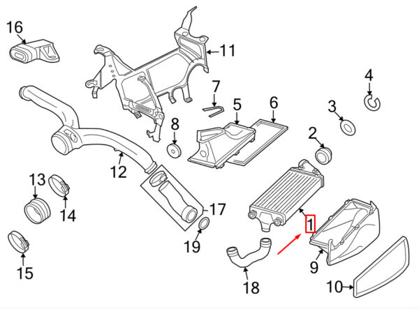 Porsche 911 997 intercooler right 99711064071 NEW ORIGINAL - Image 5