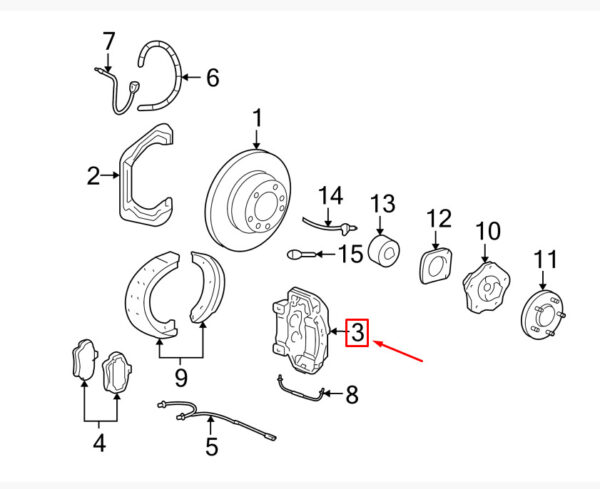 Porsche Carera 911 997 rear right caliper 9973524220B new original