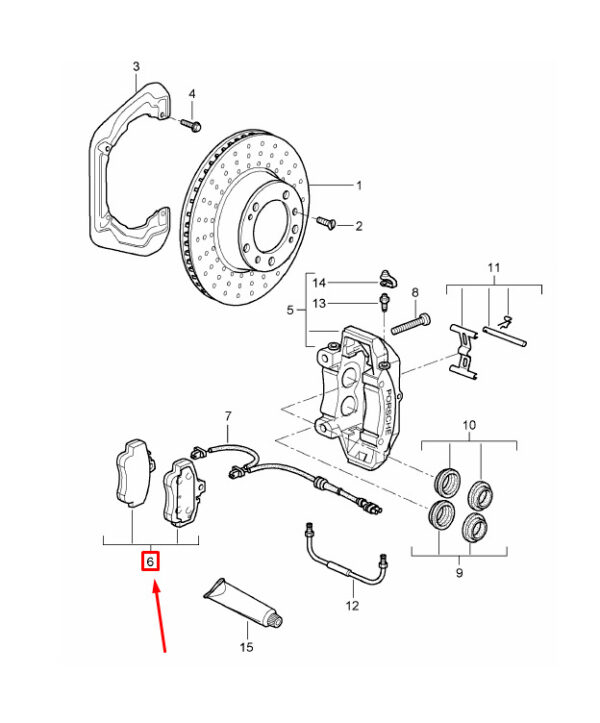 Porsche 911 997 rear brake lining set 99735294904 NEW ORIGINAL