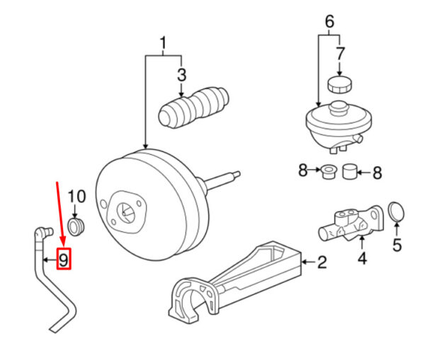 Porsche 911 997 Brake Booster Vacuum Line 99735557700 NEW Original - Image 2