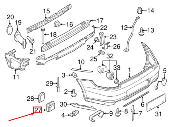 Porsche 911 997 bumper protection rear right 99750562602 NEW ORIGINAL - Image 2