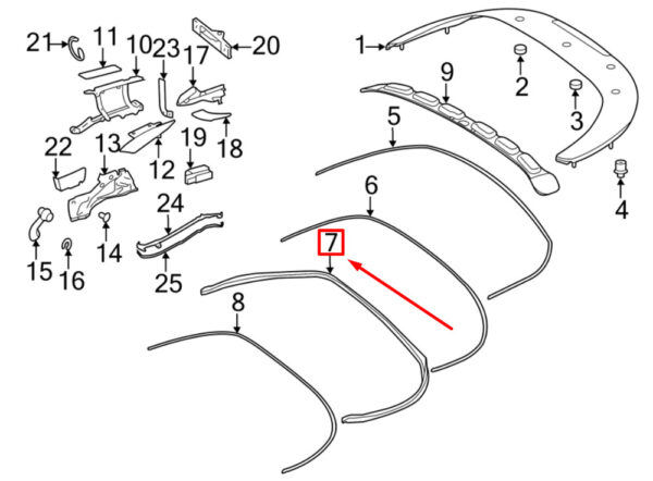 Porsche 911 997 Convertible Top Edge Protection 99751471402 New Genuine
