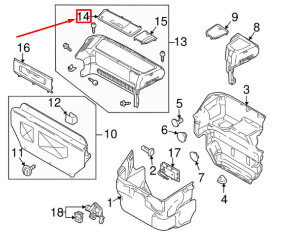 Porsche 911 997 trunk trim front right top 9975513060002A NEW - Image 5