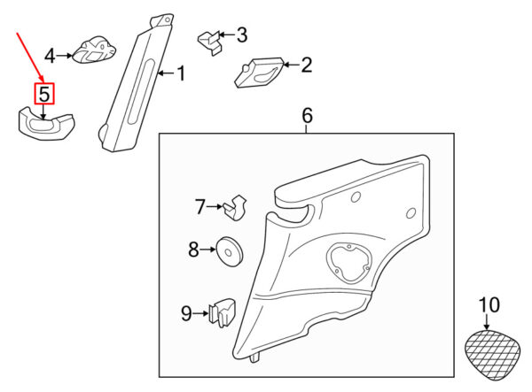 NEW PORSCHE 911 997 FRONT LEFT SEAT BELT GUIDE 99755506100A03 ORIGINAL