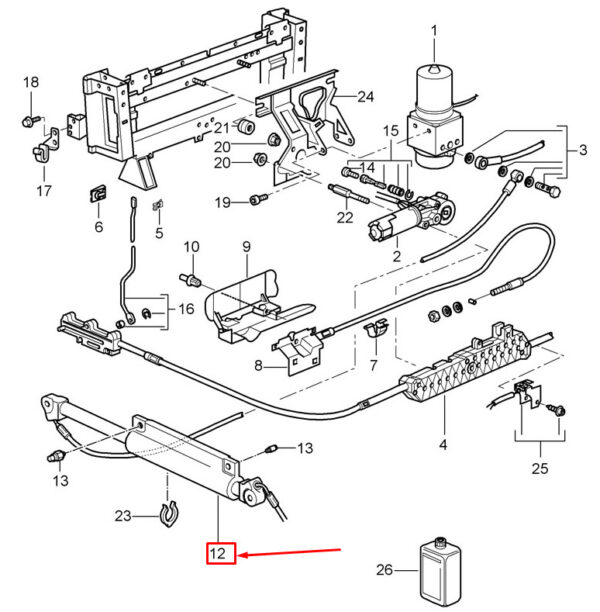 Porsche 911 991 Convertible Top Hydraulic Cylinder 99756194501 NEW GENUINE - Image 2