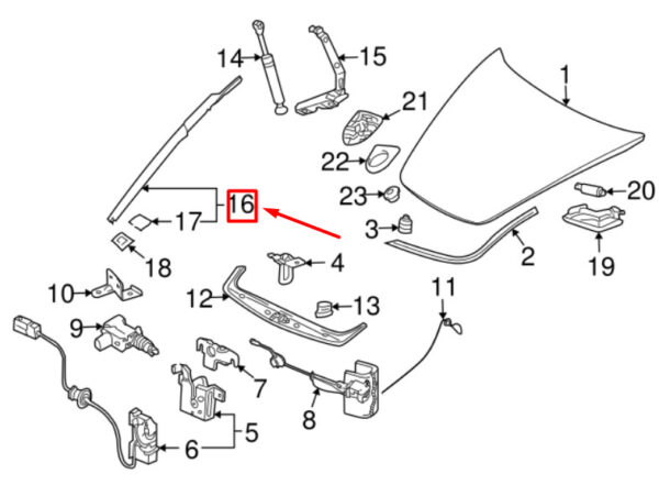 Porsche 911 bonnet trim left 9975724650202A NEW ORIGINAL - Image 5