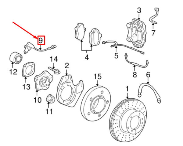 Porsche Cayman 987 ABS Wheel Speed Sensor 99760640702 NEW ORIGINAL