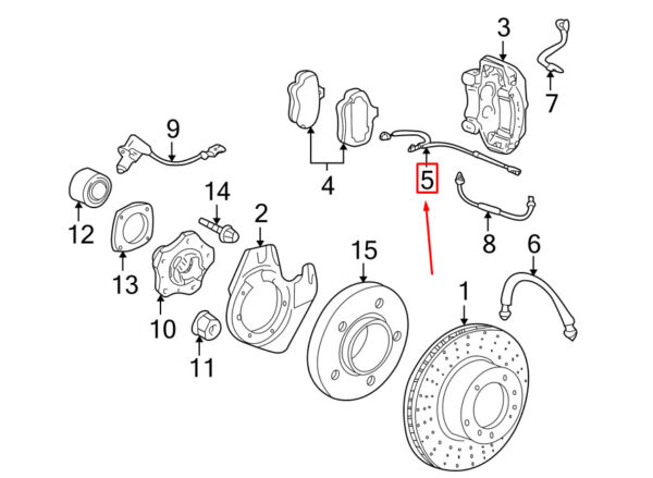 Porsche Cayman 987 Brake Pad Wear Sensor Front Left 99761267502 NEW