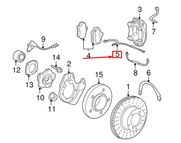 Porsche 911 997 brake lining wear sensor front 99761275700 NEW ORIGINAL - Image 2