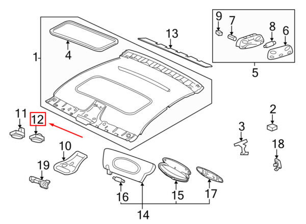 Porsche Boxster 987 Left Garage Door Control 99761322502A05 NEW ORIGINAL