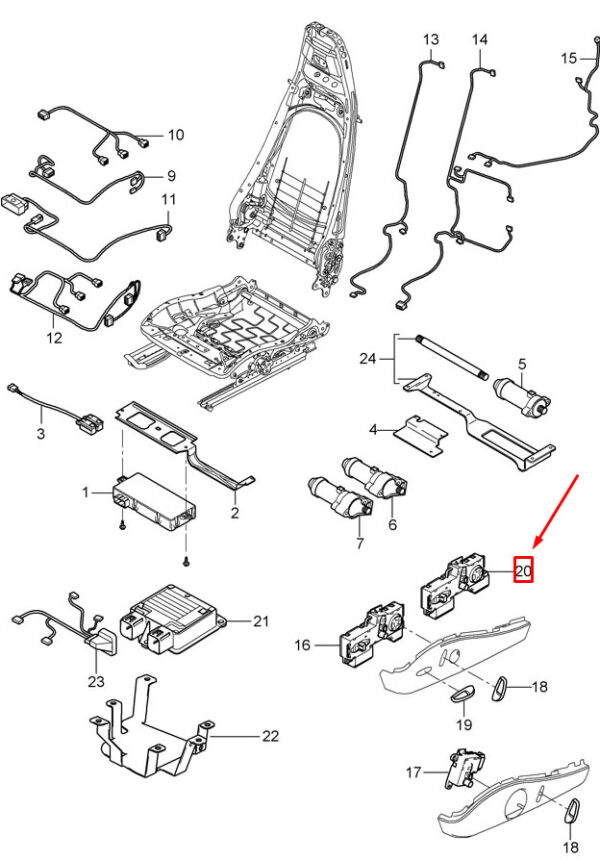 Porsche Cayman 987 seat switch front left 99761371702V05 NEW ORIGINAL