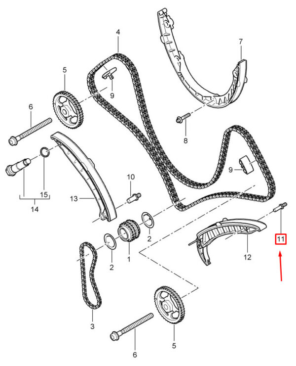 Porsche Cayenne 9pa Control Chain Guide Rail Pen 99901502101 NEW GENUINE
