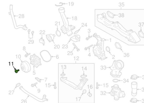 Porsche 718 Cayman 982 screw pulley water pump 99907310401 original - Image 3