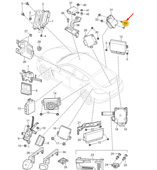 NEW PORSCHE PANAMERA 970 PARKING BRAKE CONTROL UNIT SCREW 99907341801