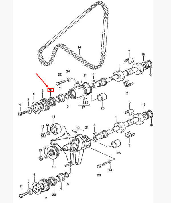 Porsche 968 engine balancing shaft oil gasket 99911328240 NEW ORIGINAL - Image 3