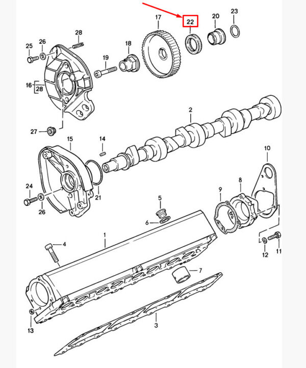 Porsche 944 camshaft shaft seal ring 99911339440 NEW ORIGINAL