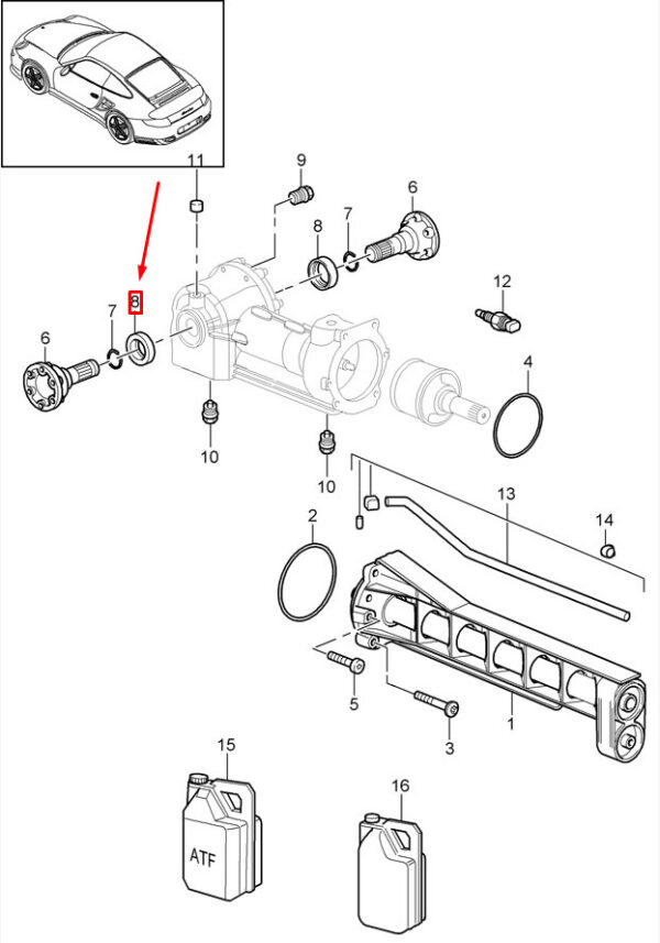 Porsche 911 991 Front Drive Axle Shaft Seal 99911345441 NEW REAL