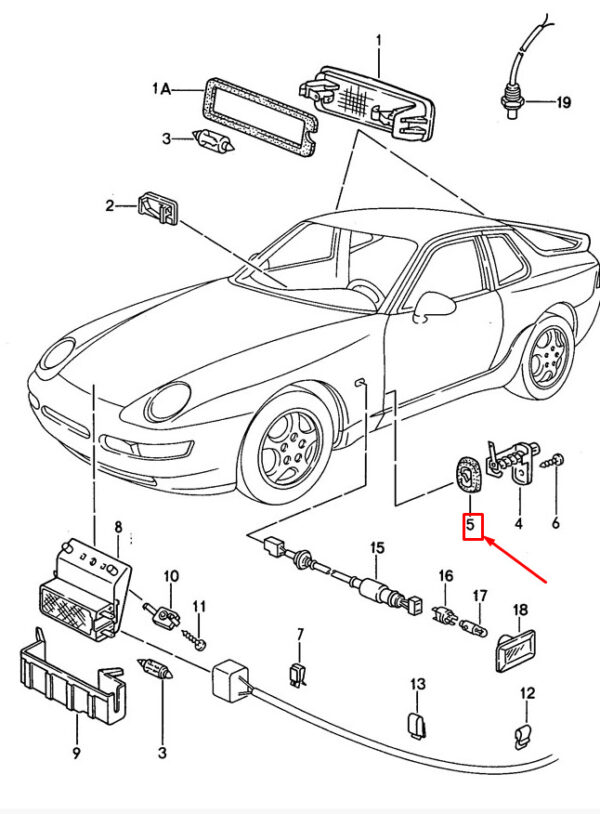 Porsche 968 Harness Clip 99950737707 NEW ORIGINAL