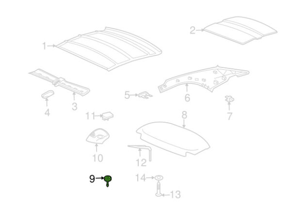 Porsche 911 991 Headliner Trunk Cover Clip 99950776440 NEW GENUINE
