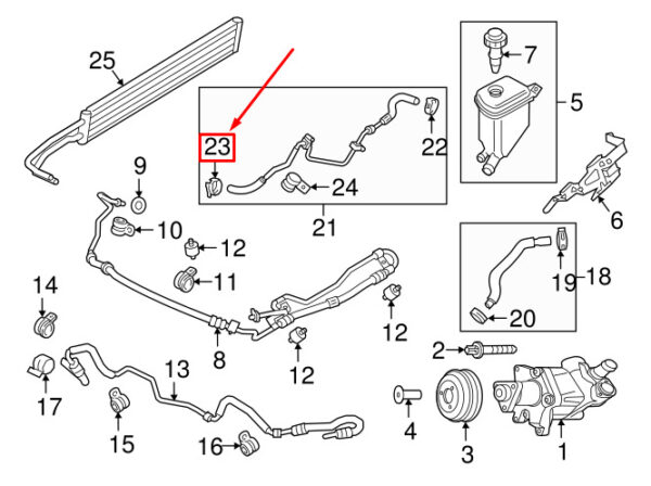 Porsche Cayenne 92a steering return hose clamp 99951265209 NEW original